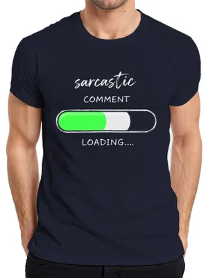 Productafbeelding van Sarkastische opmerking, grappig T-shirt voor heren, marineblauw, maat M