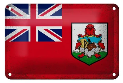 Produktbild von Blechschild Flagge Bermudas 18x12cm Flag of Bermuda Vintage