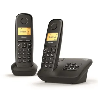 Image de Téléphone sans fil duo dect noir avec répondeur - Gigaset - AL170A DUO NOIR -