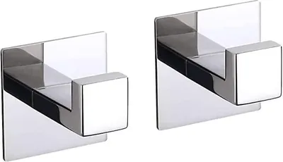 Produktbild von Handtuchhaken Selbstklebend Ohne Bohren, Edelstahl Rostfrei Wandhaken Handtuchhaken Ideal für Küche Bad Handtuchhalter Schlafzimmer, 2 Stück-Chrome