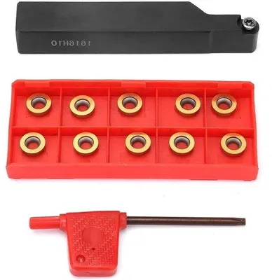 Image de Tour CNC - Porte-outils RPMT10T3MO - Changement de plaquettes pour SRAPR1616H10 - Plaquettes à changement rapide avec clé - Système de fraisage CNC - Plaquettes de tournage.