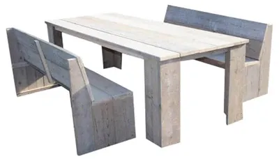 Produktbild von Gartenmöbel-Set Texel, Tisch 300 x 100 + 2 Bänke