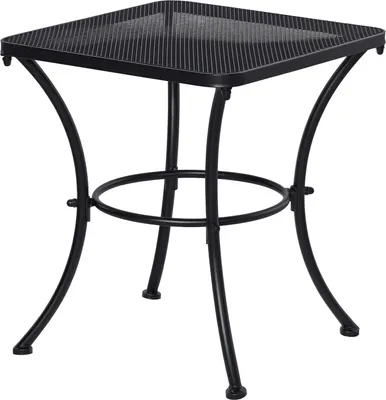 Image de Outsunny Table Basse carršŠe Bistro de Jardin dim. 45L x 45l x 50H cm pišštement arqušŠ Plateau maillšŠ mšŠtal šŠpoxy anticorrosion Noir