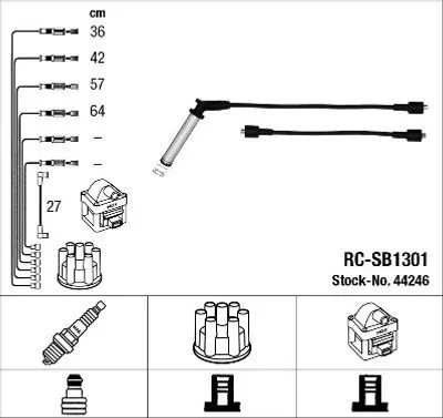 Produktbild von NGK 44246 Zündkabelsatz Zündleitungssatz für SAAB 9-3 Cabriolet (YS3D) 9-3 (YS3D) 9000 Schrägheck
