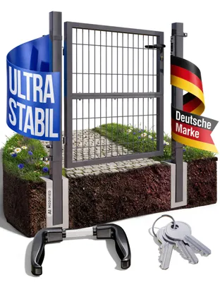 grazes Gartentor, Metall, Grau, 100 cm hoch