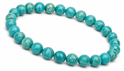 Productafbeelding van Turkizoen armband voor tieners, natuursteen, parelarmband, 8 mm, elastisch, voor meisjes en jongens