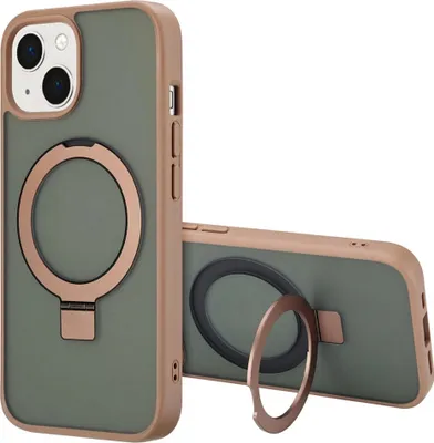 Zdjęcie produktu dla Accezz Ring Stand Backcover z MagSafe dla Apple iPhone 15 - brązowy