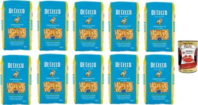 Produktbild von De Cecco Tubetti Lisci N°62, 100% Italienisch Pasta Nudeln 10x 500g + Italian Gourmet Polpa 400g