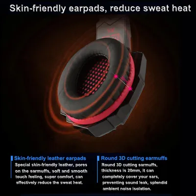 Produktbild von G9000 3,5-mm-Gaming-Kopfhörer, Stereo-Game-Headset, Geräuschunterdrückung, Kopfhörer mit Mikrofon, LED-Licht, Lautstärkeregler für PS4, Laptop, Tablet, Mobiltelefone