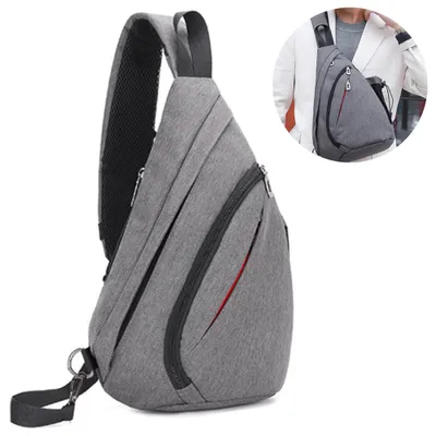 Produktbild von Sling Rucksack, Mehrzweck-Crossbody-Schultertasche, Reisen, Wandern, Tagesrucksack ,Grau