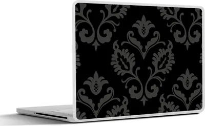 Produktbild von MuchoWow® Laptop Aufkleber Sticker Cover Barock - Schwarz - Muster 40x30 cm - Laptop Dekoration - Selbstklebend