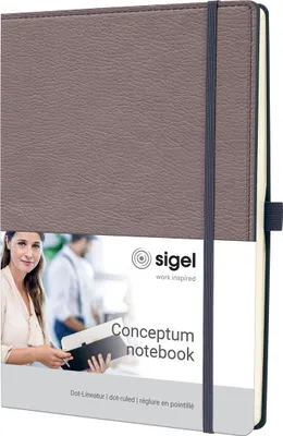 Image de SIGEL CO690 Cahier Conceptum - Design Casual - pointillé - env. A4 - taupe - couverture rigide - 194 pages - PEFC