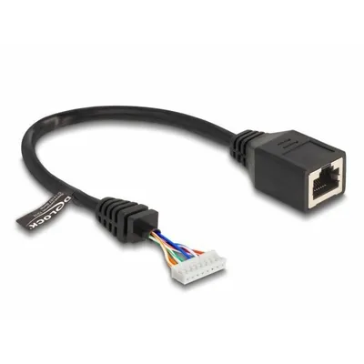 Produktbild von DeLOCK Kabel RJ45 Buchse zu Pfostenbuchse 2,00 mm 8 Pin Cat.5e 23 cm schwarz, 0,23 m, Cat5e, RJ-45, Schwarz