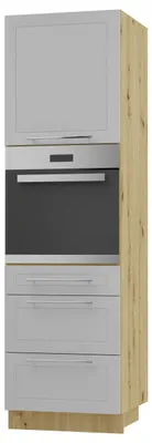 Produktbild von Backofenumbauschrank BARI 60x207cm lackiert Ausführung wählbar BA-D14/RU/3 (MRA),RAL 7040 fenstergrau matt,Eiche Artisan