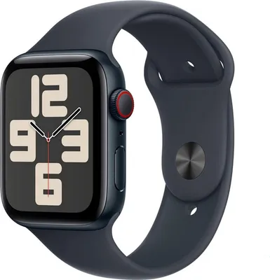 A close-up studio shot of an Apple Watch.