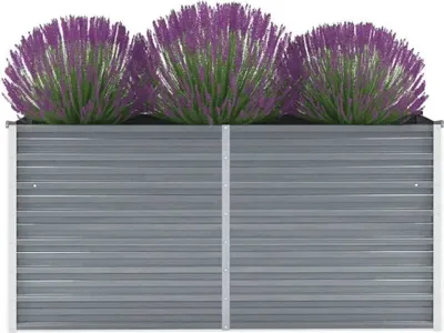 Image de Bac de jardin Acier galvanisé 160x40x77 cm Gris