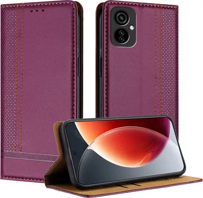 Produktbild von Handyhülle für Tecno Camon 19 Neo Leder Flip Klappbare Schutzhülle mit Standfunktion Lila