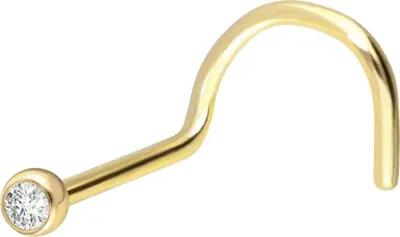 Produktbild von Nasenpiercing, Nasenstecker 18 Karat Gold Nasenstecker Spirale DIAMANT 18 Karat | Gold Kristallgröße: 1,8mm