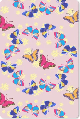 Produktbild von MuchoWow® Mauspad Mousepad Mädchen - Schmetterling - Insekten - Muster - Mädchen - Kinder - Kinder 18x27 cm - Mousepads - Maus Mat - Pad - Mausunterlage