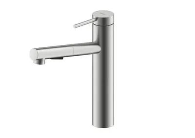 Produktbild von NABER Armatur NAMOR 2 in EDELSTAHL gebürstet mit schwenkbarem Brauseauslauf / Küchenarmatur / Einhebelmischer
