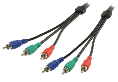 Produktbild von Valueline 5m 3x RCA m/m, 5 m, 3 x RCA, 3 x RCA, Schwarz, Polyvinylchlorid (PVC), Männlich/Männlich