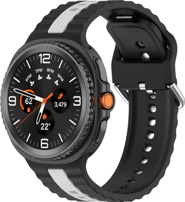 Produktbild von Für Samsung Galaxy Watch 8 / 8 Two Color Silikon Ersatz Smart Watch Armband Schwarz / Grau