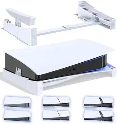 Produktbild von PS5/Slim/Pro Ständer Horizontal, PS5 Horizontaler Ständer für Alle Playstation 5 Konsole, PS5 Standfuß Horizontal, PS5 Halterung Liegend, PS5 Horizontal Stand mit Schraube, PS5 Zubehör