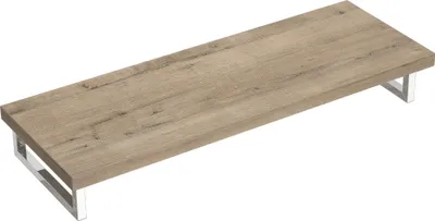 Produktbild von doporro Waschtischplatte Waschbeckenauflage 50x140cm Waschtischkonsole in Eiche Greige für Waschschalen inkl. Konsolenhalterung Wandmontage