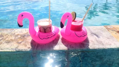 Produktbild von 5 Stk. Aufblasbarer Getränkehalter "Flamingo" Style / Cup Holder
