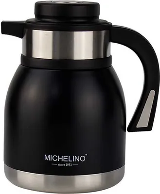 Produktbild von Michelino 1,2 Liter Isolierkanne Thermokanne Thermoskanne SCHWARZ 54538
