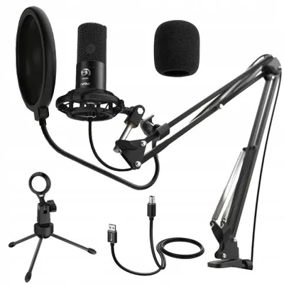 Produktbild von Fifine T669 USB-Mikrofon mit Arm, Popfilter, für professionelle Aufnahmen