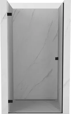 Produktbild von Mexen Lunar-B Duschabtrennung, links öffnend, 90 cm, transparent, schwarz - 832-090-000-70-00-L