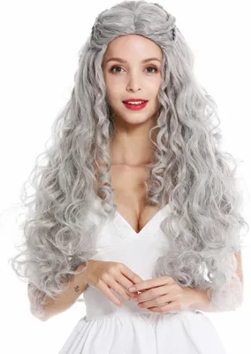 Produktbild von WIG ME UP Perücke Geflochten Lang Mittelscheitel Grau Hippie 91323-ZA68E