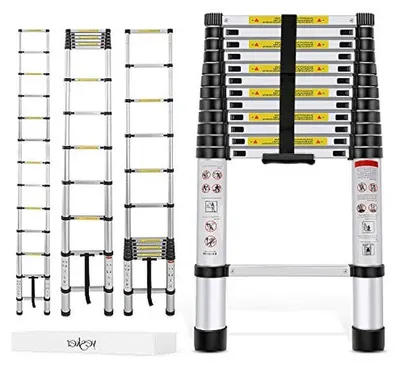 Productafbeelding van Telescopische Ladder - Uittrekbare Ladder - Onderhoud Klussen - Veerlast Vergrendeling - 381 cm - Aluminium