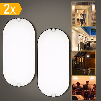 Produktbild von Ikodm 2x LED Feuchtraumleuchte Wannenleuchte Deckenleuchte   Feuchtraumlampe Lampe Ovalleuchte Leuchte Lamp Feuchtraumwannenleuchte
