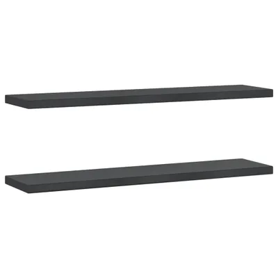 Image de Étagères murales 2 pcs 100x23,5 cm noir acier inoxydable