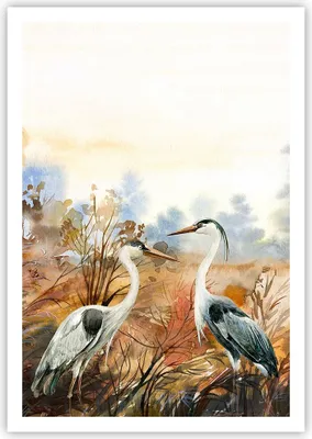 Produktbild von Poster - Poster ohne Rahmen - Kraniche Vögel Herbst - 70x100 cm - Wand Bild - Wanddeko - Wandbilder - Kunstposter - Wandposter - Bilder - Kunstdruck - Wanddekoration - Wandbild - P2XPA70x100-5077
