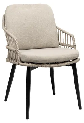 Produktbild von Dining-Gartenstuhl Isabel | Sand / Schwarz | Rope | 2er Set