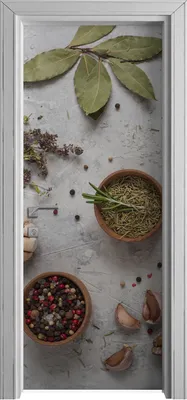 Produktbild von Tür Selbstklebende 80x210 cm Türfolie Türtapete Klebefolie - Gewürze Gemüse