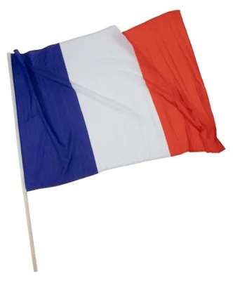 Produktbild von Frankreich-Fahne 80x120cm mit Holzstock
