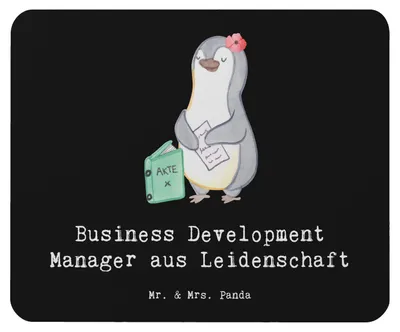 Produktbild von Mr. & Mrs. Panda Mouse Pad Business Development Manager Leidenschaft - Schwarz - Geschenk, mauspad pc, Mousepad, laptop, computermatte
