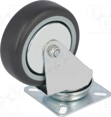 Obrázek produktu pro 1x Transportní kolečko: Šířka 25 mm, Výška 100 mm, Průměr 75 mm, Otočné, s montážní deskou, model JDPE 0751 1001