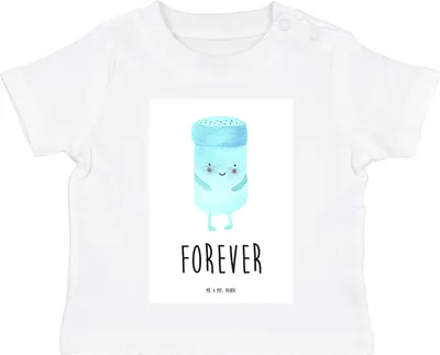 Produktbild von Mr. & Mrs. Panda Babyshirt Beste Freunde Salz 12. - 18. Monat - Weiß - Geschenk, Baby Top, Kinder Oberteil, Baumwollshirt, Lustige Sprüche,  T-Shirt, Shirt