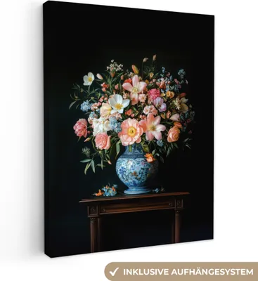 Obrázok produktu pre Obrazy na plátne 60x80 cm - Kvety - Váza - Moderné, nástenné umenie, dekorácie na stenu, obývacia izba, obraz