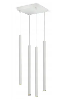 Produktbild von FKL DESIGN Home Deco Deckenlampe Deckenleuchte 4-flammig G9 Metall Lampenshirm Lampe aus Serie N853 (Weiß, AZ4)