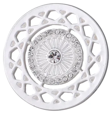 Produktbild von Morella® Damen Coin silber Ornament mit Zirkoniasteinen 33 mm