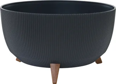 Produktbild von SIENA GARDEN Pflanzgefäße OSLO STRIPE anthrazit Streifenoptik, 47 x 26,5 cm
