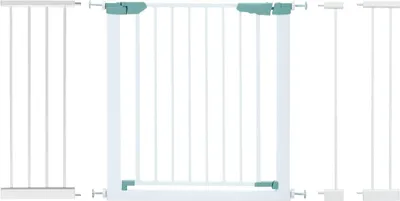 Produktbild von Treppenschutzgitter ohne Bohren, 76 x 70-120cm, Türschutzgitter für Kleinkind & Haustier, Absperrgitter Einhändiges Öffnen, Beidseitig Schwenkbar Treppengitter Schutzgitter