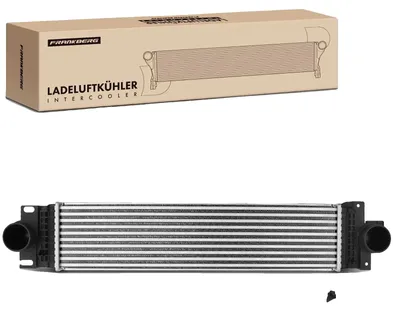 Image de Radiateur de refroidissement haute performance, en aluminium, longueur de 655 mm, largeur de 158 mm, profondeur de 64 mm, diamètre de raccordement de 65 mm