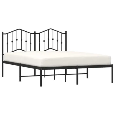 Produktbild von Bettgestell mit Kopfteil Metall Schwarz 135x190 cm